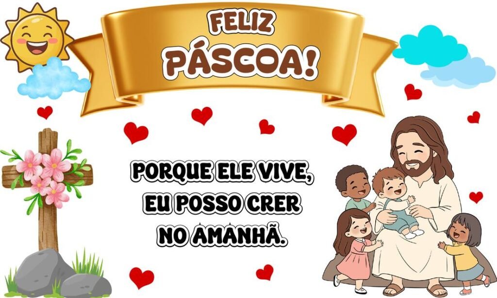Painel páscoa cristã para imprimir para alfabetização página 1